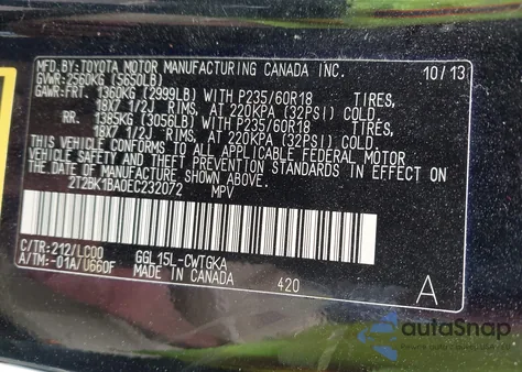 2014 Lexus Rx 350 from USA, damaged, VIN 2T2BK1BA0EC232072